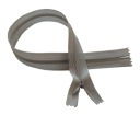 40 cm krytý zips + ŠEDÝ STRIEBORNÝ ŠEDÝ jazdec