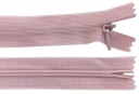 40 cm skrytý špirálový zips, nerozoberateľný, špinavo ružový