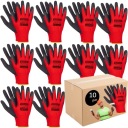 10x rukavice Silné pracovné rukavice REDLATEX R10