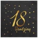 Čierne narodeninové obrúsky k 18. narodeninám