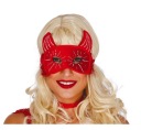 ČERVENÁ MASKA ČERVENÉ OČI VELÚR S HALLOWEENSKÝMI KRISTÁLMI