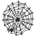 HALLOWEEN fólie NÁLEPKY čierne SPIDER WEB A4 x1