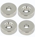 SILNÝ NEODYMOVÝ MAGNET 15x5 mm S OTVOROM 7,5/4,5 mm NA SKRUTKU 4 KUS