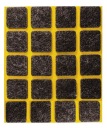 Samolepiace plstené podložky, čierne, 20x20, 20 ks