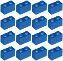 LEGO 3004 BRICK 1x2 modrá (12g) 16 ks.