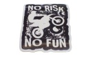 BEZ RIZIKA BEZ ZÁBAVY NÁLEPKA MOTOCROSS DAKAR 5 x 6,9 cm
