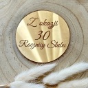 Pri príležitosti 30. výročia svadby Kruh s gravírovaním 8cm plexisklo zlaté zrkadlo