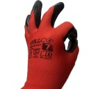 STALCO, polyester 7, červené, pracovné rukavice BOZP do záhrady a garáže