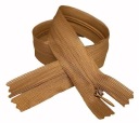 Pevný skrytý zips, svetlohnedá, 22 cm