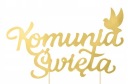 SVÄTÉ prijímanie tortový vrch, zlatá lesklá holubica