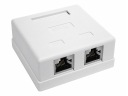 2x RJ45/8P8C STP zásuvka, tienená kat.5E, povrchové LSA kontakty