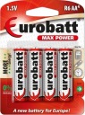 4x EUROBATT MAX POWER R6 BATÉRIA AA 1,5V LR06 VÝKONNÝ PRE HRAČSKÚ BATERKU