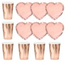Sada šálok a tanierov Heart Rose Gold 12 ks