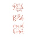 Tetovanie na sliepočku Bride to Be Rose gold Washable Bride's Team