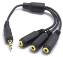 ADAPTÉR AUX SPLITTER JACK ZÁSTRČKA 3,5 STEREO 3X JACK ZÁSUVKA VITALCO JR18