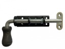 Pružinová západka s drevenou rukoväťou, čierna 150x30mm WSPU 150c pre brány