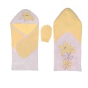 Plavky CUTE TOWEL s KAPUCOU BAVLNA 76 x 76 froté ŽLTÁ