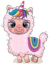 NÁLEPKA NA OKNO JEDNOROŽEC LAMA ALPACA