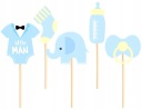 Piker Baby Shower Toppers modré 5 ks
