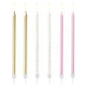 Narodeninové sviečky 3 farby White Pink Gold 6 ks.