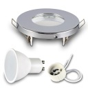 Zápustné halogénové svietidlo IP44 VODEODOLNÉ chróm + LED GU10 7W 4000K