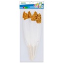 PERIE S GLITROM 10-15CM 6KS, REMESLO SO ZÁBAVOU