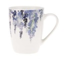 Porcelánový hrnček na kávu, čaj, LEVANDUĽA, 350 ml, mliečne biela, kvety levandule