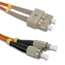 Qoltec SC/UPC - FC/UPC prepojovací kábel z optických vlákien | Multimode | 50/125 | 1 m
