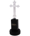 Veľká vložka na sviečky, krížik, LED sviečka, čierna, 18 cm