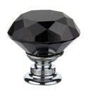 KRIŠTÁĽOVÁ NÁBYTKOVÁ KNOBA rukoväť 30mm CRYSTAL BLACK Glamour
