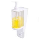 Nástenný ručný dávkovač mydla 300 ml biely, priehľadný.