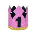K prvým narodeninám Crown čelenka ONE ROK ANNIVERSARY Pink 1