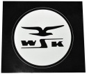 Nálepka WSK 125 na akvárium pre vtáky, čierne logo