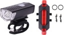 Sada predných a zadných bicyklových svetiel USB
