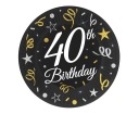 Papierové taniere 40th Birthday Black Gold 6 ks.