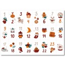 VIANOČNÉ ŠTÍTKY - ADVENTNÝ KALENDÁR Vianočný darček NÁLEPKY - 24x