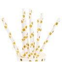PAPIEROVÉ SLAMKY NA CAKEPOPS MERINGUE LOLLIES BIELE ZLATÉ 10 ks.