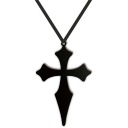 Prívesok čierny náhrdelník CROSS HALLOWEEN priest NON HDF tabuľová stuha