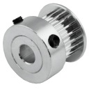 Ozubená kladka strieborná K 16 zubov 5 mm oska pre remeň 2GT (6 mm)
