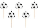 Narodeninové sviečky na futbalovú futbalovú tortu, 5 kusov, 3D guľaté