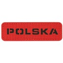 NÁŠIVA ZNAK POĽSKA LASEROVÝ REZANÝ VELCRO M-Tac 25x80 ČERVENÁ ČIERNA
