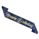 Happy Birthday Birthday Sashe, tmavomodrá a zlatá