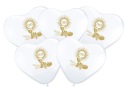 Communion Balloons HEARTS White with Gold Print IHS Communion COMMUNION 5 ks.