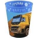 OPÄTOVNE POUŽITEĽNÝ hrnček CONSTRUCTION CARS miešačka na betón stavebná narodeninová 250 ml