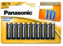 10x batérie Panasonic Alkaline Power LR6/AA 1,5V