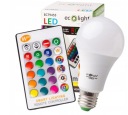 Farebná E27 8W RGB teplá LED žiarovka s diaľkovým ovládaním