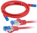 Ethernetový internetový kábel skrútený RJ45 LAN Cat 6A SFTP LSZH 3m červený