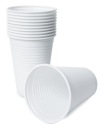 Opätovne použiteľné plastové poháre VYLOUČENÉ OD POPLATKU SUP/BDO biele 200ml 100ks