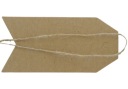 Visačky so šnúrkou 95 x 45 mm, 3 ks, béžová