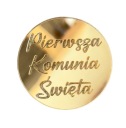 Prvé sväté prijímanie Dekor Plexisklo kruh zlaté zrkadlo 5cm